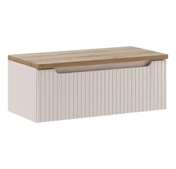 Lomadox Waschbeckenschrank NEWPORT-56-CASHMERE 80 cm breit in kaschmir & Eiche, gerillte Front, geringe Tiefe – Produktbild 1 von 1
