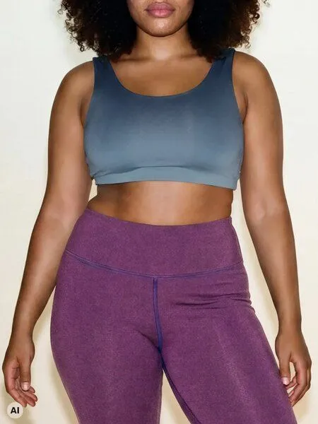 nice to meet me nice to meet me Reversible Crop Tank aus weicher Biobaumwolle, Gradient blue, – Produktbild 5 von 7