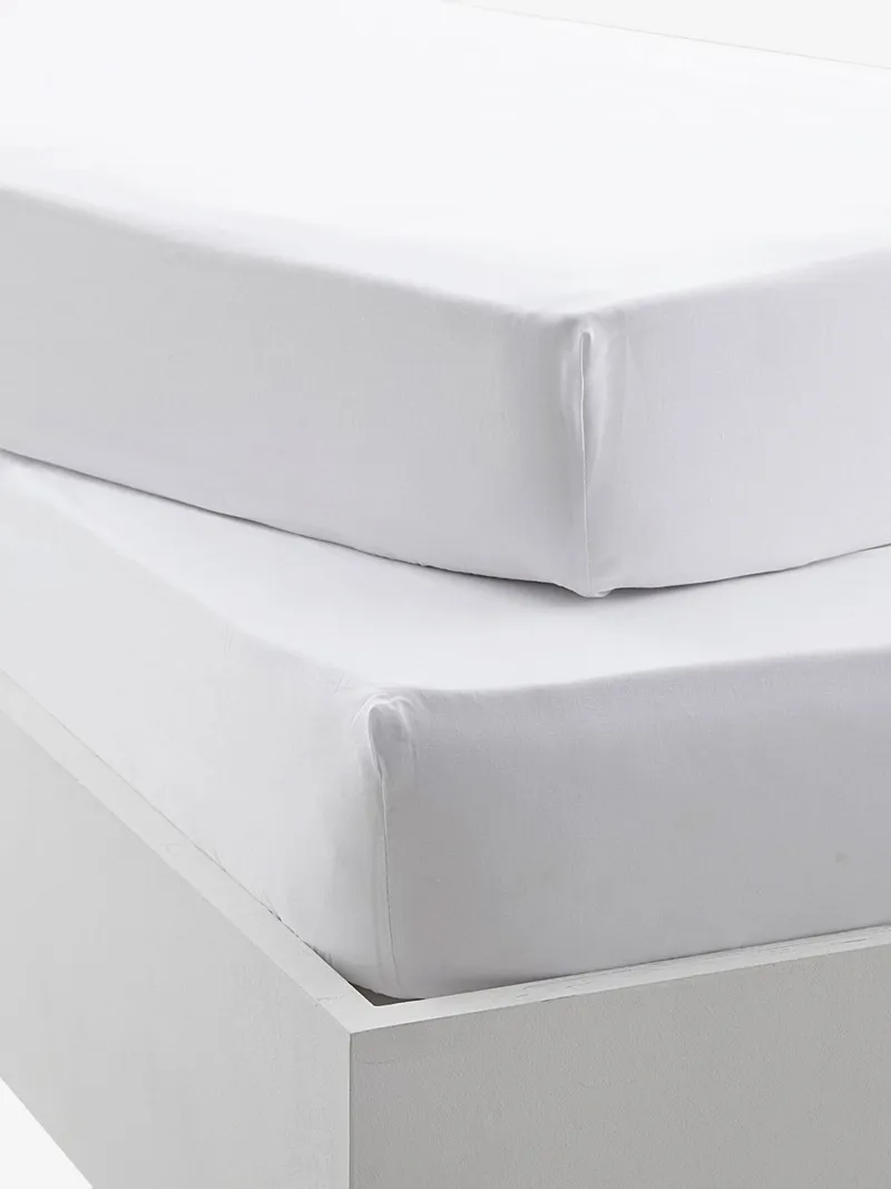 Vertbaudet 2er-Pack Baby Spannbettlaken, Weiß, – Produktbild 1 von 1
