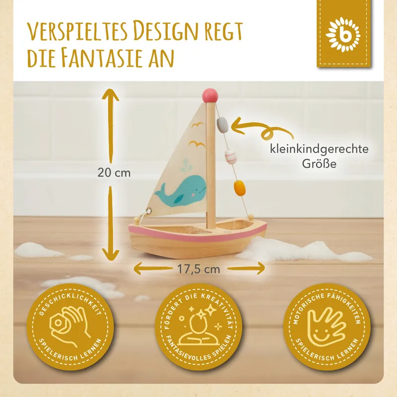 Bieco Bieco Segelboot Badewanne - ab 12 Monate, Weiss, – Produktbild 2 von 3