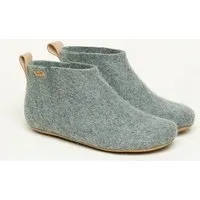 Magicfelt Magicfelt 743 Hüttenschuhe aus 100% Merino-Wolle - Hausschuh für Damen & Herren - Made in Tirol - Hochwertige & robuste Ledersohle, Grau, – Produktbild 1 von 2