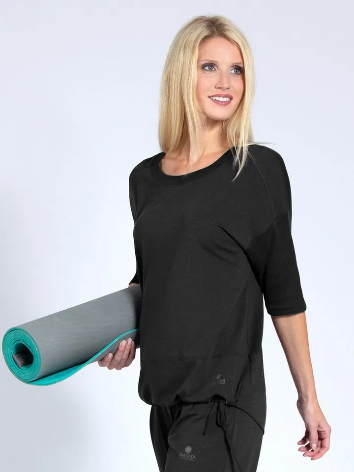 Magadi Magadi Yogashirt Sara aus weichem Naturmaterial, Schwarz, – Produktbild 5 von 5
