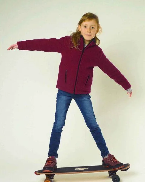 Reiff Reiff Strick Kinder Jacke Fleecejacke kbT-Schurwolle, Fels, – Produktbild 4 von 4
