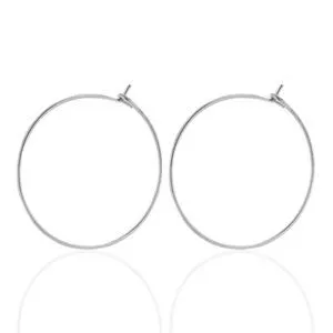 ELEKTROPULLI ELEKTROPULLI Feine Creolen in 20mm, Silber, – Produktbild 1 von 1