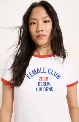 LANIUS Lanius Damen vegan T-Shirt Statement Für Damen Club Weiß – Produktbild 1 von 1