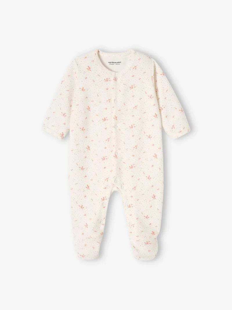 Vertbaudet 3er-Pack Baby Samt-Strampler BASIC, Rosenholz, – Produktbild 3 von 3