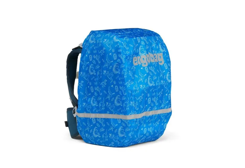 Ergobag Ergobag Schulranzen Regencape Dinos (1 Stück), reflektiert, für alle Ergobag Schulranzen, Blau, – Produktbild 2 von 3