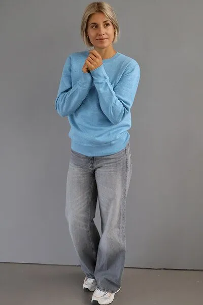 Kultgut Kultgut NEW Recycling Generation - Vegan Sweatshirt / Kuschelig weich, Skybluemeliert, – Produktbild 3 von 4