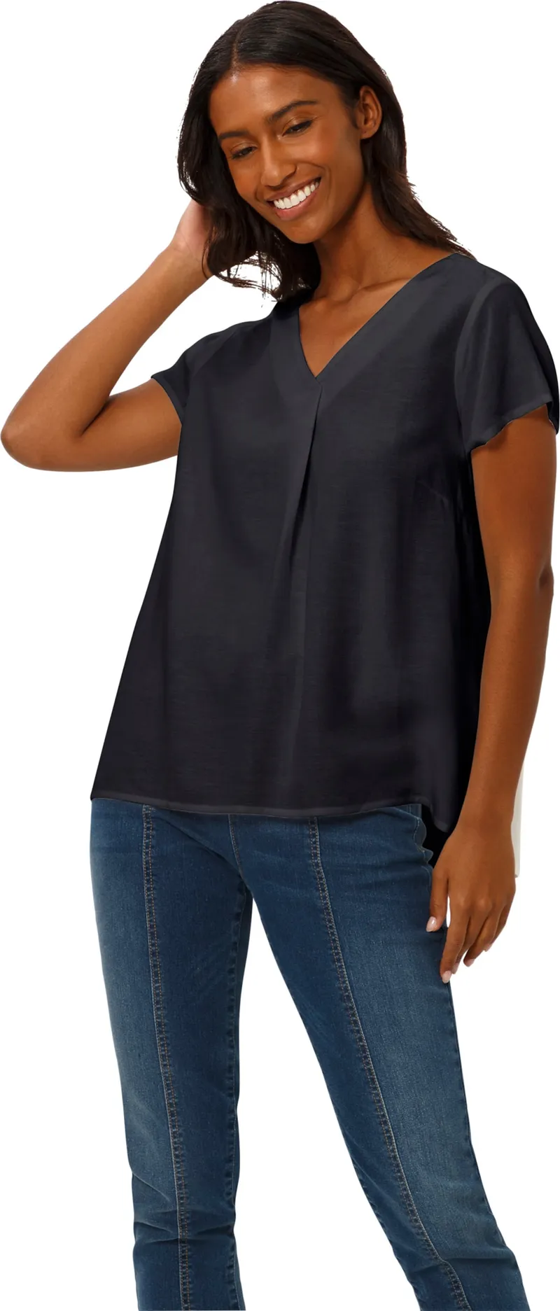 heine Kurzarm-Bluse schwarz, Schwarz, – Produktbild 2 von 2