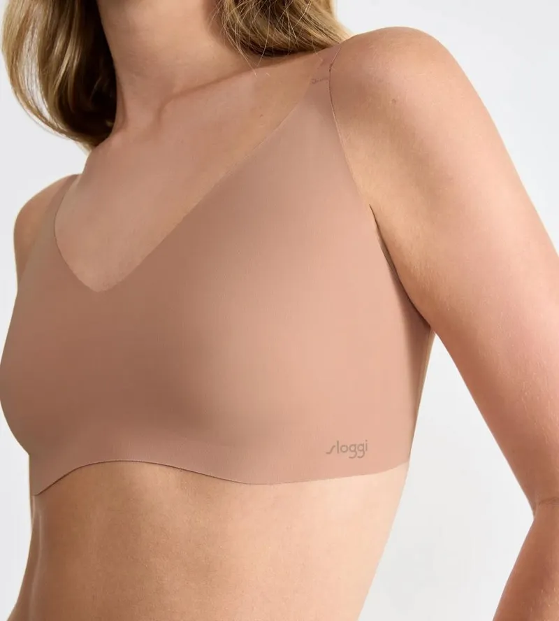 Sloggi Sloggi Bralette ZERO Microfibre 2.0 nahtlos, herausnehmbare Einlagen, mittlerer Halt, Microfaser, Braun, – Produktbild 1 von 5