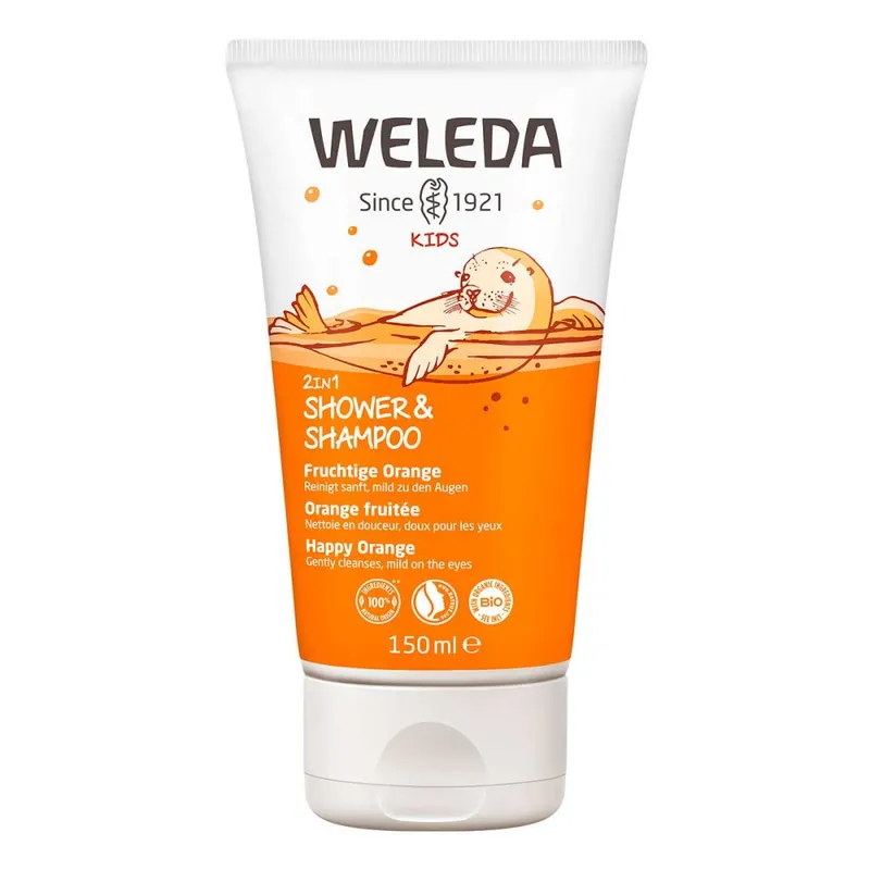 Weleda Weleda Kids 2in1 Shower & Shampoo Fruchtige Orange 150 ml – Produktbild 3 von 5