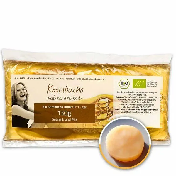 Wellness-Drinks Bio Kombucha mit Kombucha-Pilz (klein) – Produktbild 1 von 4