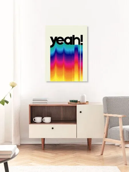 Photocircle Photocircle Poster / Leinwandbild - YEAH! neon rainbow typography – Produktbild 3 von 4