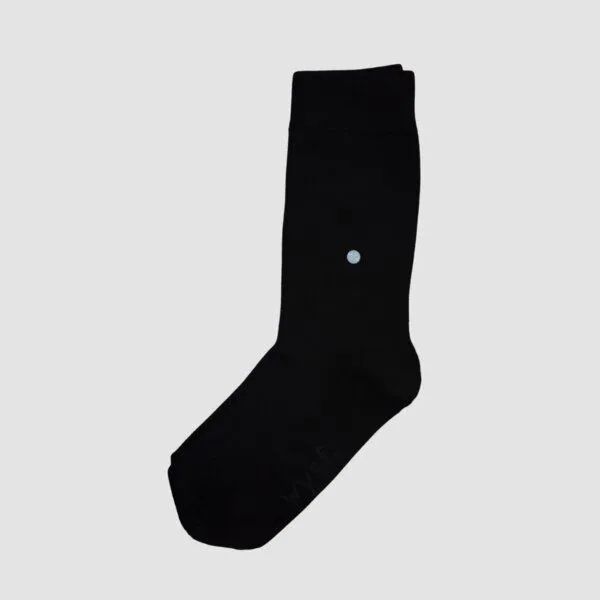 wysf. | what you stand for. wysf. | what you stand for. Socken, Piqué Strick mit Knopf, Bio-Baumwoll-Mix, Schwarz, – Produktbild 4 von 4