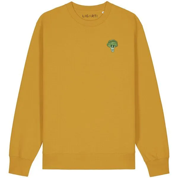 LIGARTI Bestickter Pullover – Brokkoli – LIGARTI Tiermanufaktur, Senfgelb, – Produktbild 1 von 2