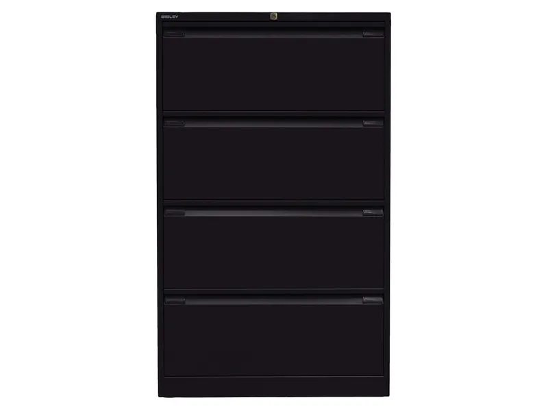 Bisley Bisley Registraturschrank schwarz 4 Schubladen 2-bahnig RAL 9005 – Produktbild 1 von 1