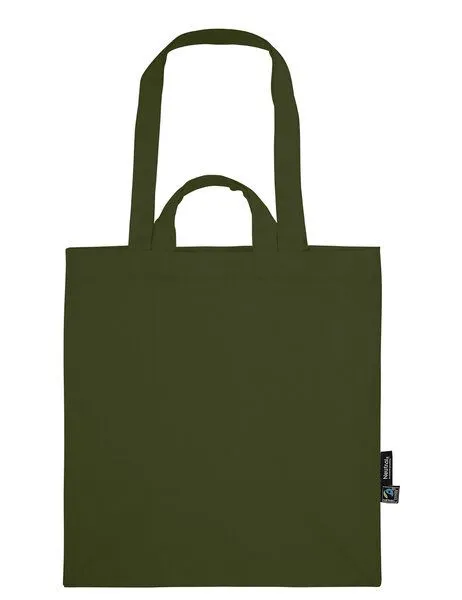Neutral Neutral Baumwolltasche Einkaufstasche Shopper Kurze und Lange Henkel, Military (grün), – Produktbild 2 von 2