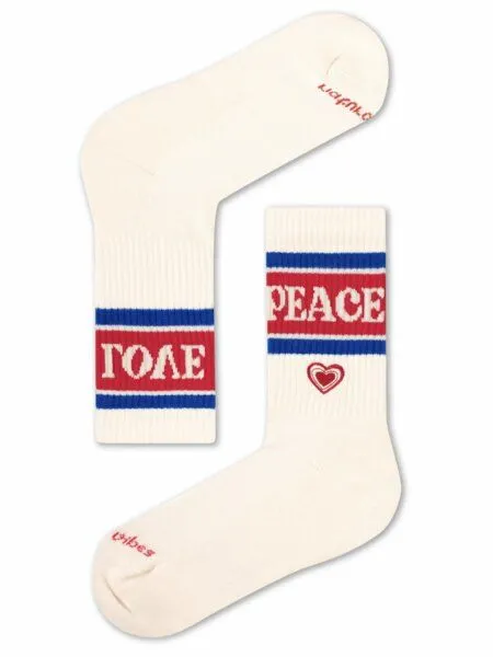 Natural Vibes Natural Vibes Socken Love | Bio GOTS | Tennissocken | Bunte Socken | Herren Damen Socken | Peace & Love – Produktbild 5 von 5