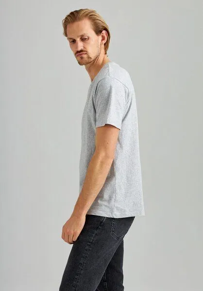 THOKKTHOKK ThokkThokk TT02 T-Shirt Herren (GOTS, vegan, Bio-Baumwolle), Grau (grey melange), – Produktbild 3 von 7