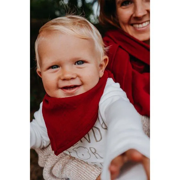 Hutch&Putch Hutch&Putch Musselin Halstuch - Dreieckstuch - Lätzchen - Schal für Baby (0-2 Jahre) aus 100% Bio-Baumwolle, Cranberry, – Produktbild 2 von 2