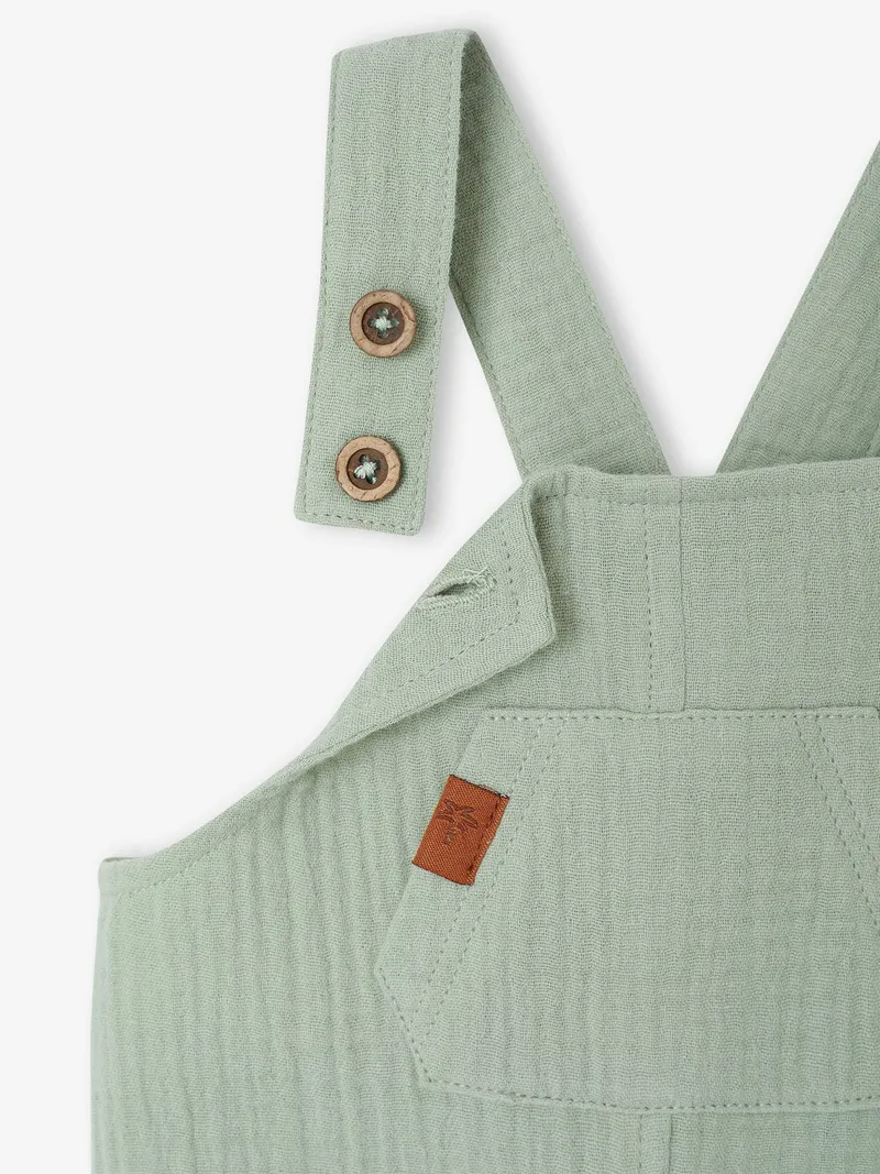 Vertbaudet Baby Latzhose für Neugeborene, Aqua, – Produktbild 3 von 4