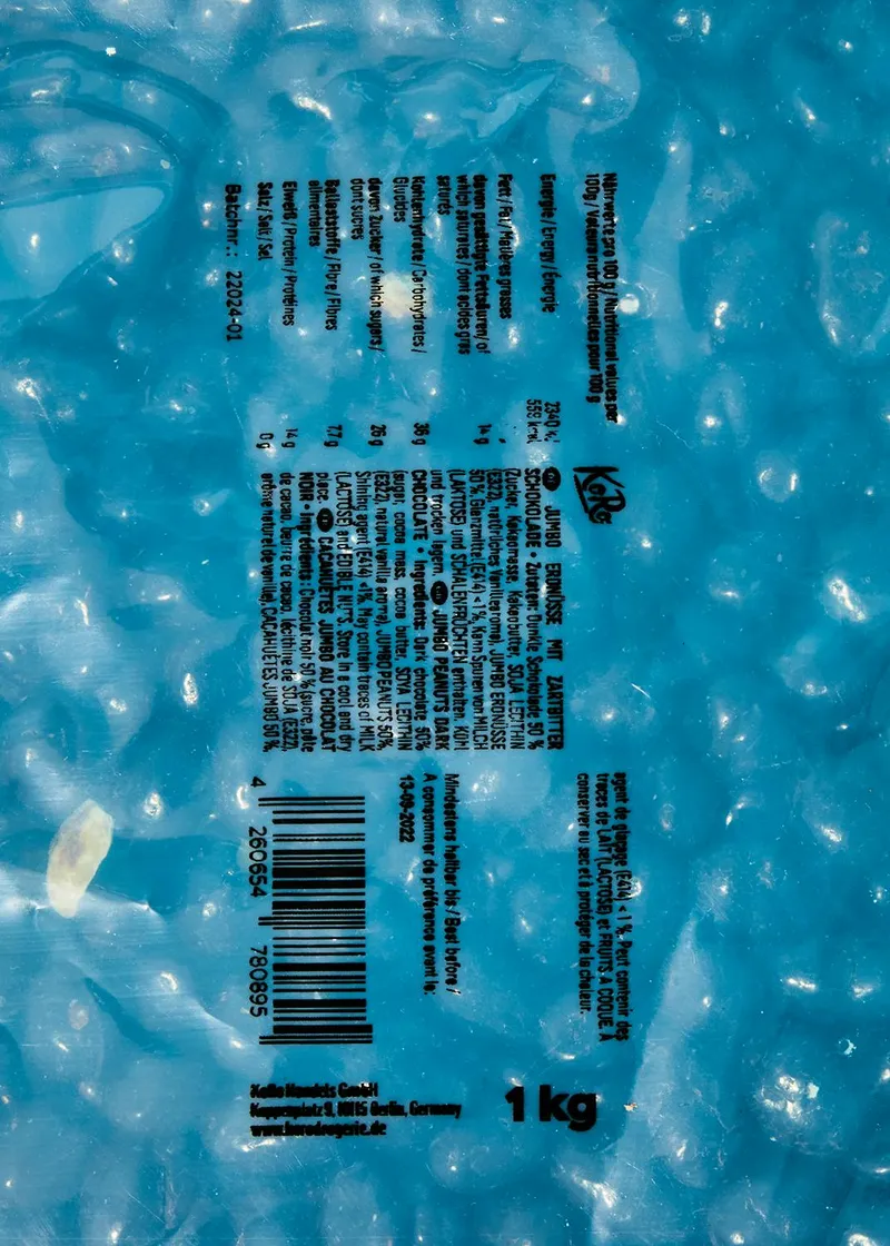 KoRo Jumbo Erdnüsse mit Zartbitterschokolade 1 kg – Produktbild 3 von 5