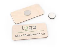 Namensschild "EcoBadge" 7 x 3,5 cm FSC-zertifiziert, inkl. 1-4-farbigem Aufdruck – Produktbild 1 von 1