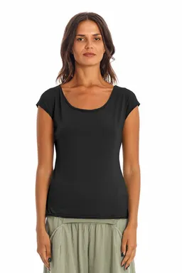RAVENS VIEW IBIZA RAVENS VIEW IBIZA Damen vegan T-Shirt Boyfriend Schwarz – Produktbild 1 von 1