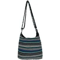 Sunsa Sunsa Hobo Tasche. Gestreifte Baumwolle Umhängetasche. Vegane Schultertasche. Crossbody bag – Produktbild 1 von 3