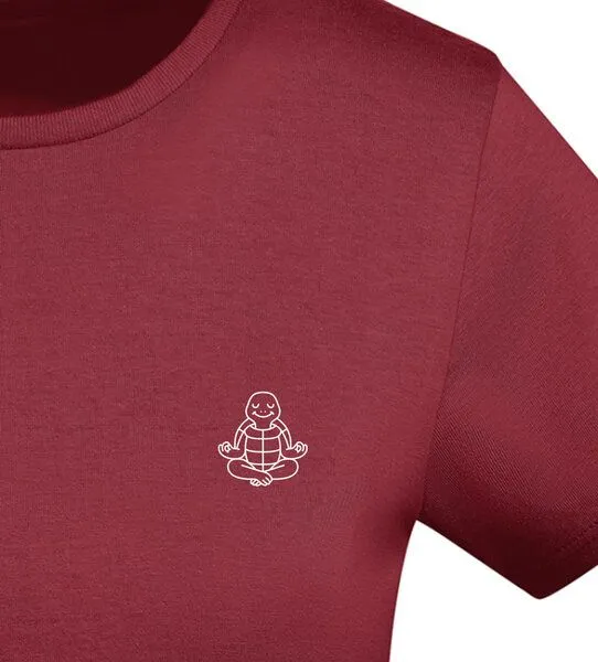 vis wear vis wear Schildkröte im Yoga Flow - Damen Organic Shirt, Rot, – Produktbild 2 von 3
