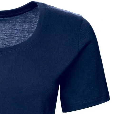 Kaipara - Merino Sportswear Kaipara - Merino Sportswear Merino Shirt Kurzarm Regularfit 200 Damen weiter Rundhals, Blau, – Produktbild 2 von 2
