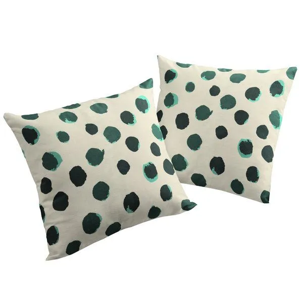 Nature by Adam Nature by Adam Kissenhülle aus Leinen und Bio-Baumwolle - Made in Germany - Dots, Grün, – Produktbild 1 von 4