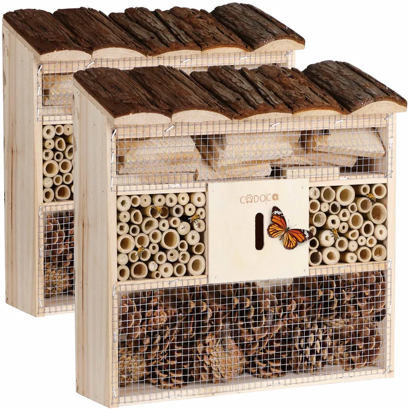 Cadoca® Cadoca® Insektenhotel Nistkasten 2er-Set 30,5x9,5x31cm – Produktbild 1 von 2