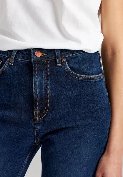 THOKKTHOKK ThokkThokk Damen Mom Cropped Jeans aus Biobaumwoll-Mix, Indigo (blau), – Produktbild 5 von 7