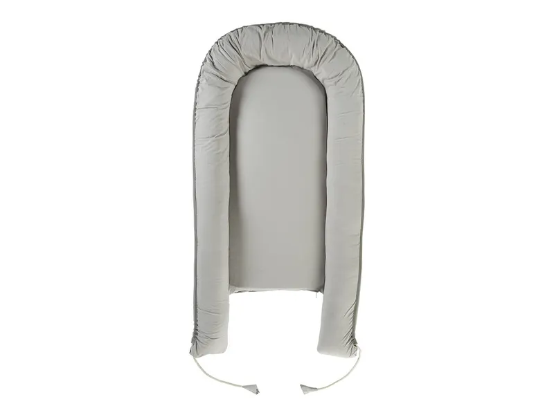 HANS NATUR Babynest Bio-Baumwolle, Kapok, Naturlatex, Maße 105 x 55 cm grau, Grau, – Produktbild 1 von 2