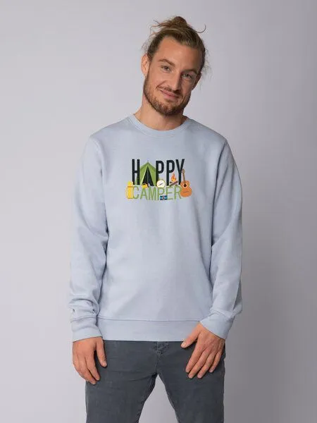 watapparel watapparel Sweatshirt Unisex Happy Camper, Serene blue, – Produktbild 2 von 4