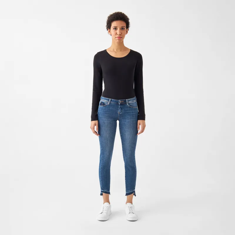 DAWN Damen Jeans MID SUN Slim Design Details DAWN Bio-Baumwolle, Medium blue, – Produktbild 1 von 5