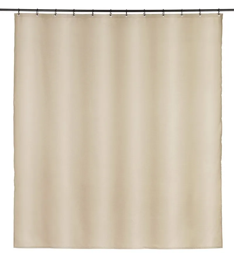 SCHÖNER WOHNEN-Kollektion Duschvorhang »Mayour« Breite 180 cm (Set, 17-tlg), aus Polyester, wasserabweisend, mit 16 Duschvorhangringen, Beige|braun, – Produktbild 3 von 4