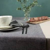 nahtur design nahtur-design Tischläufer aus 100% BioLeinen | Leinendenim, Dunkelblau blau), – Produktbild 1 von 1