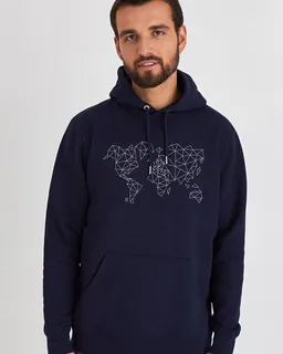 Kultgut Kultgut Biofair - Gemütlicher, flauschiger Hoodie /Worldmap – Produktbild 1 von 1