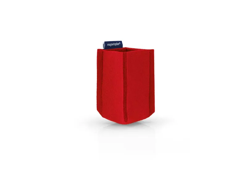 magnetoplan magnetoplan Stifteköcher "ecoAware" SMALL 60 x 100 x 60 mm, RC-PET Filz rot – Produktbild 2 von 3