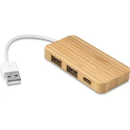 hi!dea™ hi!dea™ MOSER. HUB mit 2 USB-A und 1 USB-C Anschluss aus Bambus – Produktbild 1 von 1