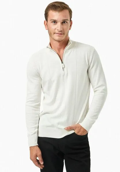 ORGANICATION ORGANICATION Troyer-Pullover aus Bio-Baumwolle, Off white, – Produktbild 1 von 4