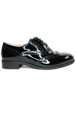 Will's Vegan Store Will's Vegan Store Damen vegan Oxford Brogues Patent Schwarz – Produktbild 1 von 1