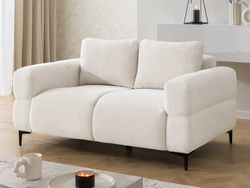 S-Style Möbel Polstergarnitur 3+2+1 Cardea in Bubble-Optik aus weichem Strukturstoff, mit Wellenfederung und hohem Sitzkomfort, Beige, – Produktbild 1 von 5