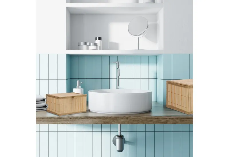 RELAXDAYS RELAXDAYS Aufbewahrungskorb Bambus 2-tlg. Set (2 St., 2er Set), Braun, – Produktbild 3 von 5
