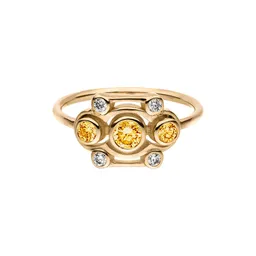 Maren Jewellery Blossom Ring - 50 / 18K Gelbgold & Labordiamanten Gelb – Produktbild 1 von 1