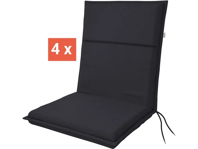 Doppler doppler Auflage "LIFE" für Niederlehner, 4er-Pack, 100x48x4 cm, Polyester, anthrazit – Produktbild 1 von 1