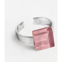 ALEXASCHA ALEXASCHA Geometrischer Ring aus Glas, mini | PUREFORM, Rosenquarz rosa, – Produktbild 1 von 1