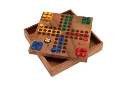 LOGOPLAY Spiel Ludo mit Steckern, Gesellschaftsspiel, LUDO M der Klassiker in kompakter Holz-Ausführung für unterwegs und – Produktbild 1 von 1